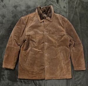 Vilanto Light Brown Genuine Leather Jacket Coat Pockets Faux Fur Lining